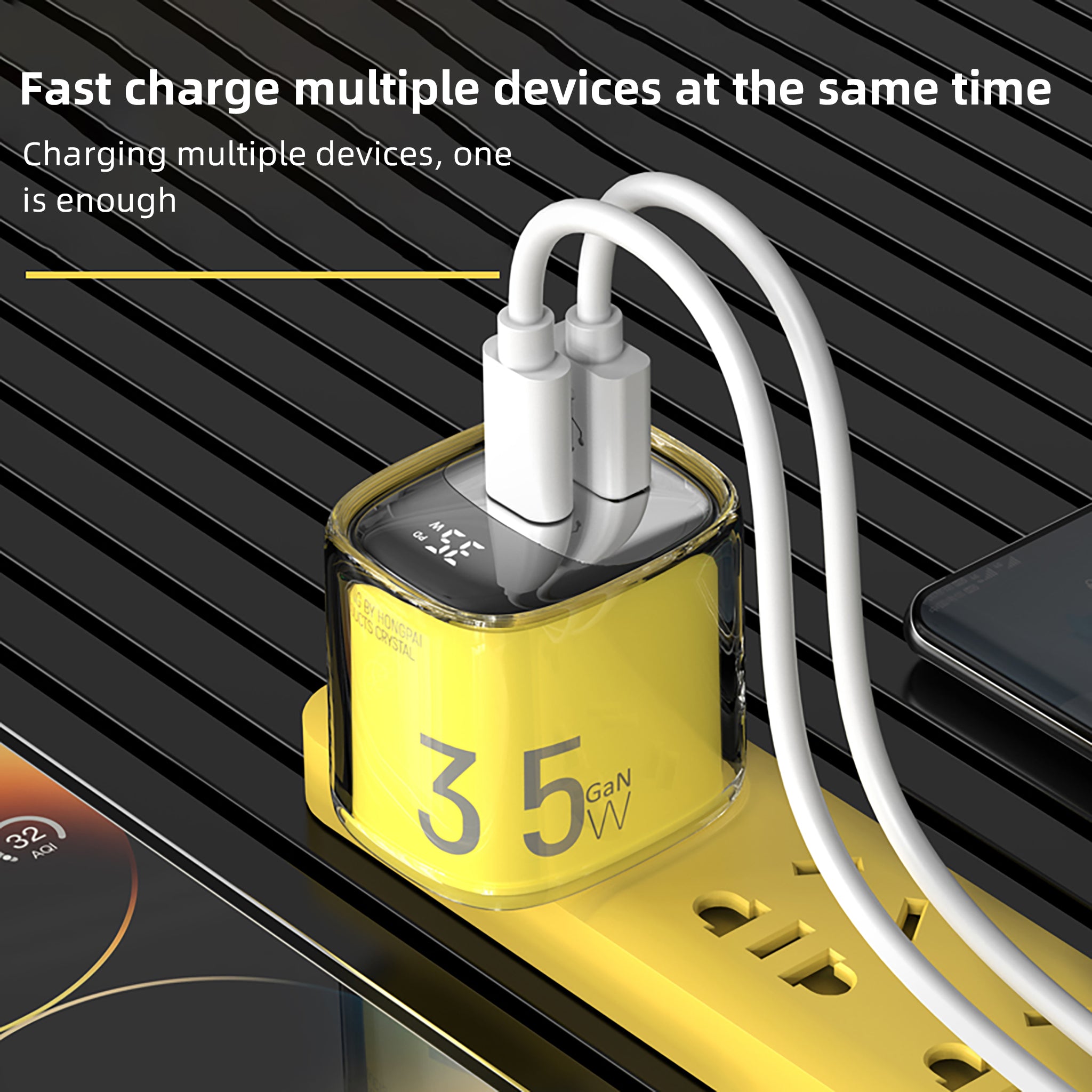 XSSOURCE™ 35W GaN+ PD Fast Charger with USB-C Type-C